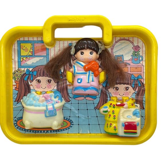 Dolly Pops Bathtime Playset Doll Carry Case 1979 Vintage Knickerbocker Complete